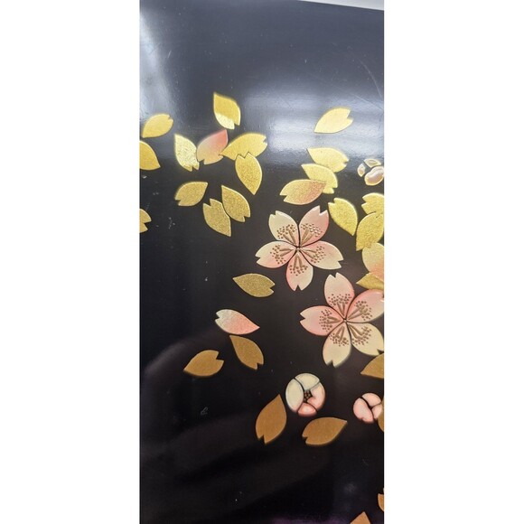 Vtg Japanese Lacquerware Maki-e Stationery Document Jewelry Box Floral Design - Picture 5 of 16